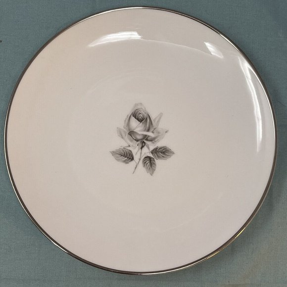 1950 German Bavaria Remembrance Platinum Trim Saladmaster Estate Porzellan 8inch - Picture 1 of 5